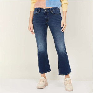 Women Stonewashed Skinny Fit Bootcut Jeans