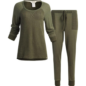 Women's Pajamas - 2 Piece Ribbed Hacci Sleepwear Set