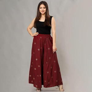 Rayon Gold Print Skirt Palazzo