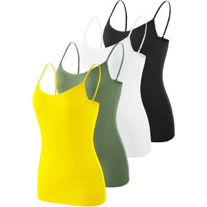 Women's Basic Solid Camisole Adjustable Spaghetti Strap Tank Top